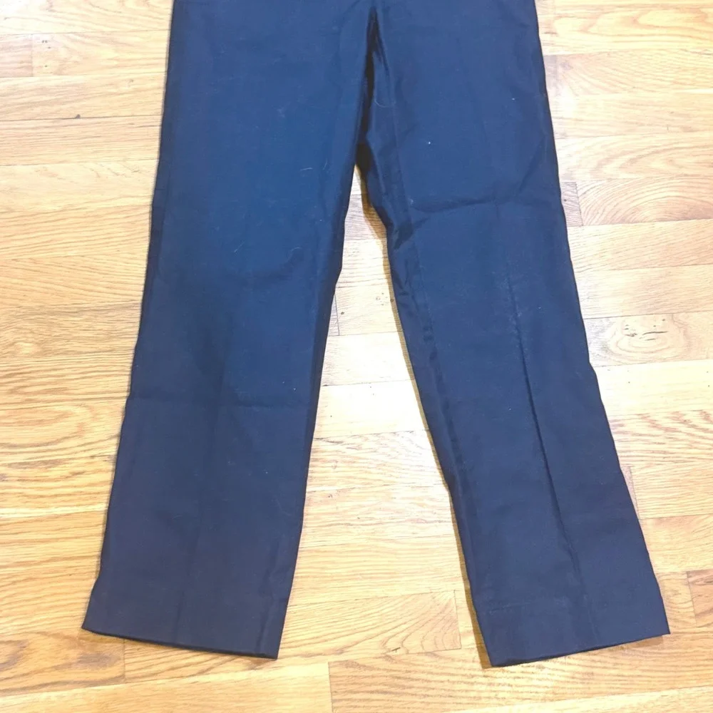 Liz Claiborne Lizsport Petite Audra Navy Blue Straight Leg Pants‎ 6P Side Zip